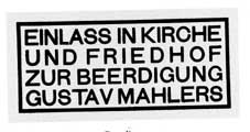 Entrance card to Mahlers funeral